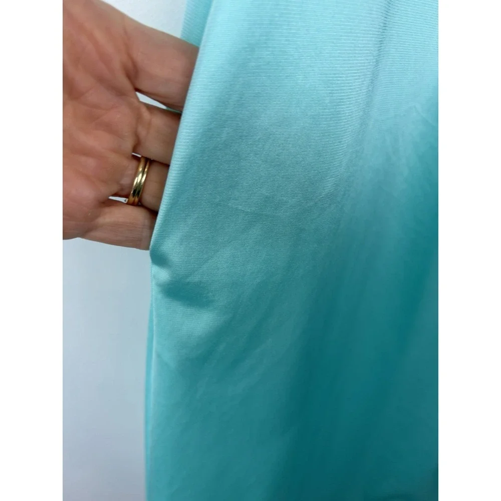 Vintage Lorraine Nightgown Robe Womens Small Button Mint Green Satin USA